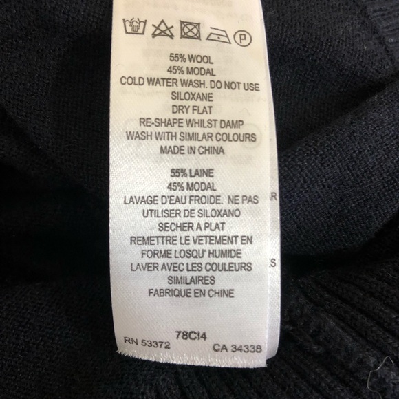 French Connection Black Knit Turtle Neck Medium - Picture 8 of 8